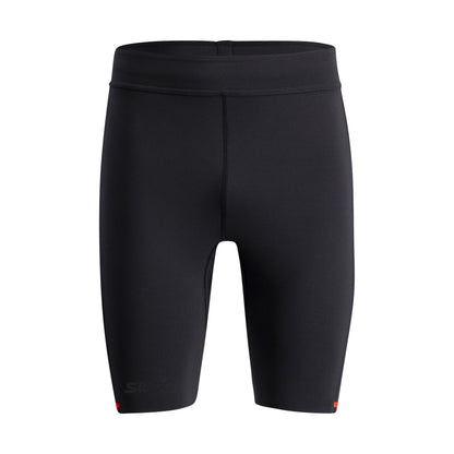Black athletic shorts on a white background