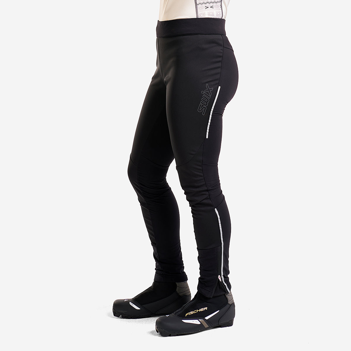 Delda - Leggings légers coquille souple pour femmes avec bande réfléchissante