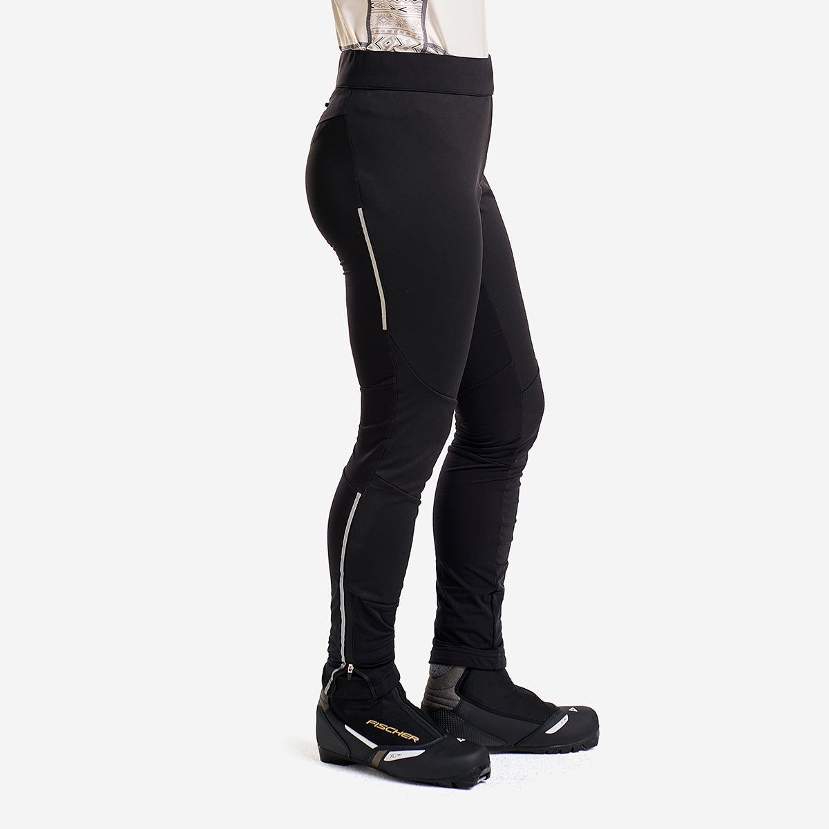 Delda - Women's Light Softshell Tights with Reflective Strip